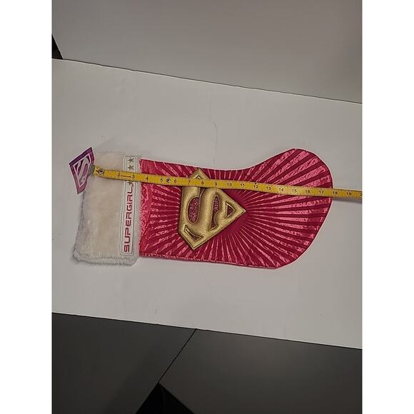 Supergirl Christmas Stocking NEW by Kurt S Adler 18" Hot Pink "S" Logo DC Comics - Picture 11 of 11